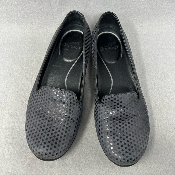 Dansko Olivia Navy Blue Suede Leather Polka Dot Comfort Loafers EU 37/US 6.5-7 - Picture 5 of 12
